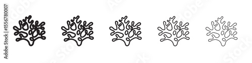 Seaweed icon thin flat outline style vector sign