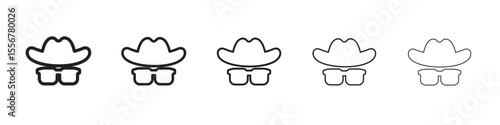 Secret agent icon thin flat outline style vector sign