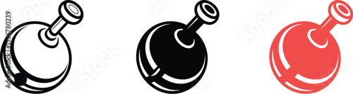 Isolated vector graphic of a plumb bob icon for construction and measurement tools in different colors vector illustration