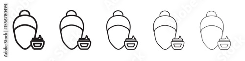 Skin care icon thin flat outline style vector sign