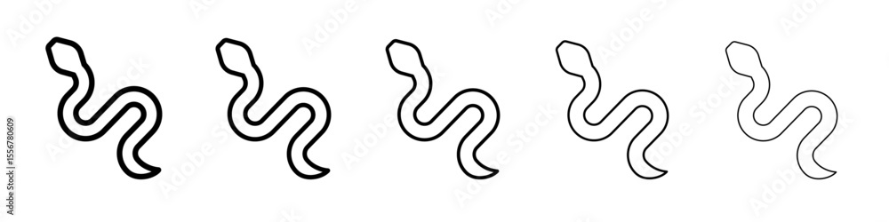 Fototapeta premium Snake icon thin flat outline style vector sign