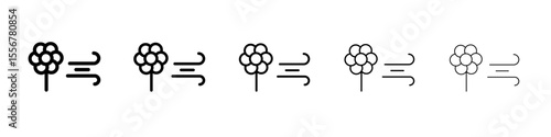 Spring season icon thin flat outline style vector sign