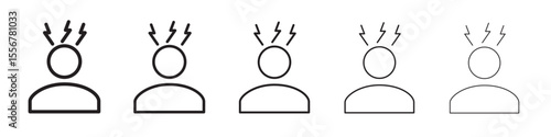 Stress icon thin flat outline style vector sign