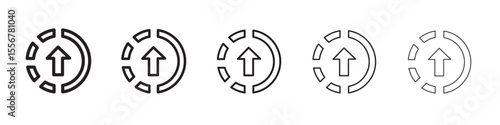 submit progress icon thin flat outline style vector sign