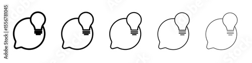 Suggestion icon thin flat outline style vector sign