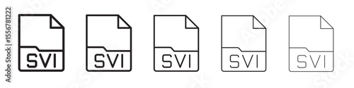 SVI File Document Icon thin flat outline style vector sign