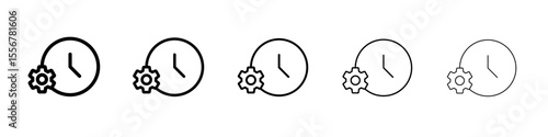 testing time icon thin flat outline style vector sign