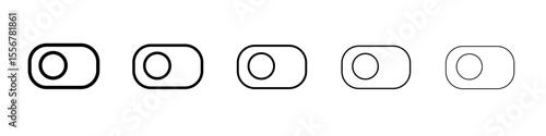 Toggle switch icon thin flat outline style vector sign