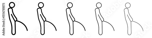 Toilet urinate icon thin flat outline style vector sign