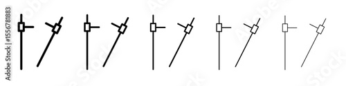 tonfa icon thin flat outline style vector sign