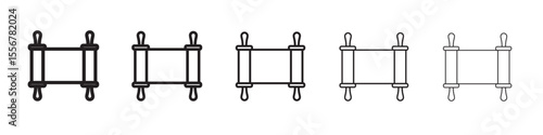 Torah icon thin flat outline style vector sign