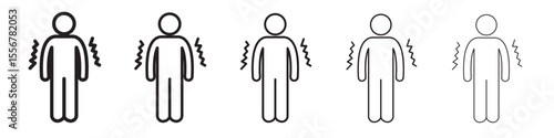 Trembling icon thin flat outline style vector sign