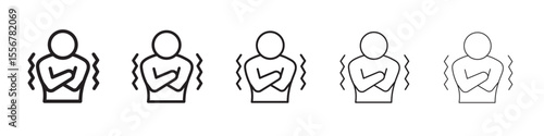 Trembling icon thin flat outline style vector sign