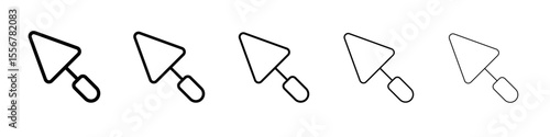 Trowel icon thin flat outline style vector sign