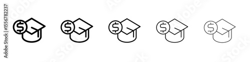 tuition fee icon thin flat outline style vector sign