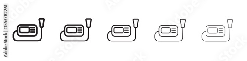 Ultrasound icon thin flat outline style vector sign