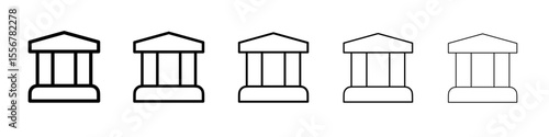 University, college degree icon thin flat outline style vector sign