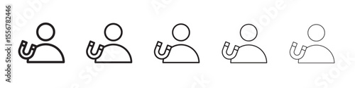 User Engagement icon thin flat outline style vector sign