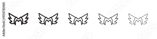 valkyrie icon thin flat outline style vector sign