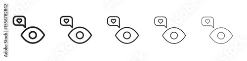 Tableau sur toile Viewable Impression icon thin flat outline style vector sign