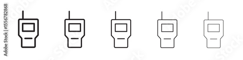 Walkie talkie icon thin flat outline style vector sign