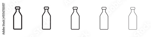 Water bottle icon thin flat outline style vector sign