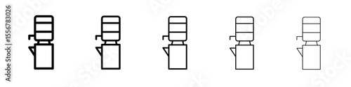 Water dispenser icon thin flat outline style vector sign