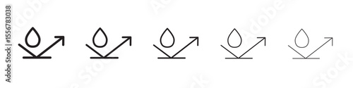 Water repellent surface icon thin flat outline style vector sign