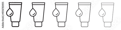 Water-based lubricant icon thin flat outline style vector sign