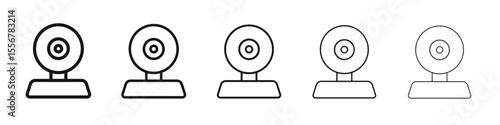 Webcam icon thin flat outline style vector sign