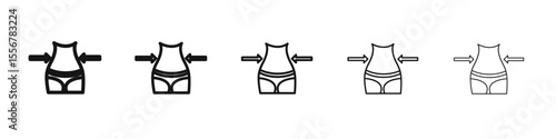 Weight loss icon thin flat outline style vector sign
