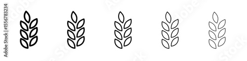 Wheat grain icon thin flat outline style vector sign