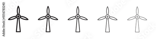 wind mill icon thin flat outline style vector sign
