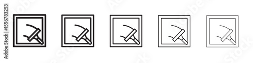 Windows cleaning icon thin flat outline style vector sign