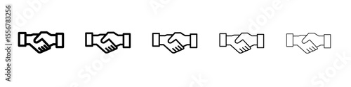 Win-win business deal icon thin flat outline style vector sign