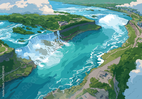Niagara waterfall vector art