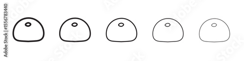wonton icon thin flat outline style vector sign