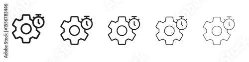 work Efficiency icon thin flat outline style vector sign