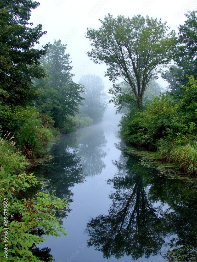 Misty river scene Misty river scene