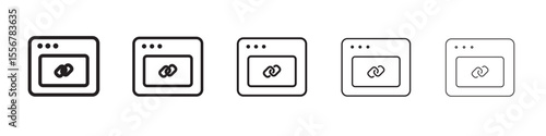 Backlink icon thin flat outline style vector sign