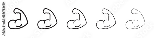 Biceps icon thin flat outline style vector sign