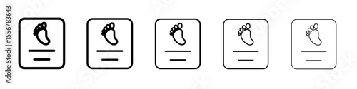 Birth certification icon thin flat outline style vector sign