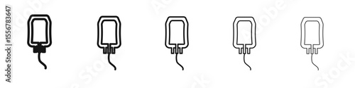 blood bag icon thin flat outline style vector sign