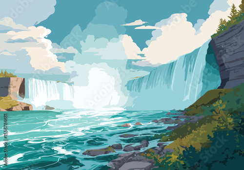 Niagara waterfall vector art