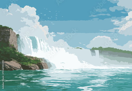 Niagara waterfall vector art