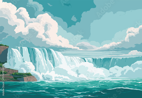 Niagara waterfall vector art
