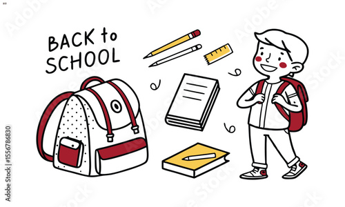 Illustrator bag, pencil, cartoon character image