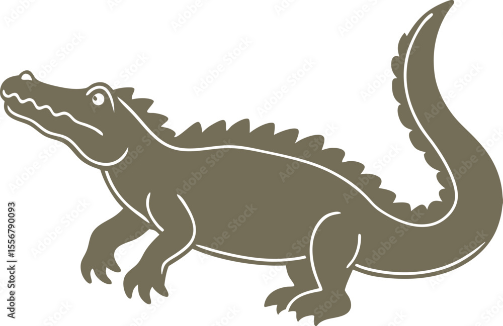 Fototapeta premium Crocodile Vector Illustration On White Background
