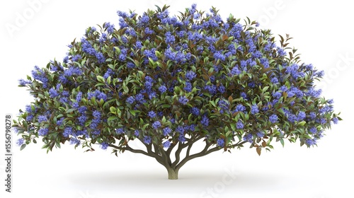 Flowering Ceanothus Tree 3D Render Blue Flowers