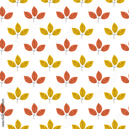 vector colorful leaves pattern design, seamless pattern of leaves